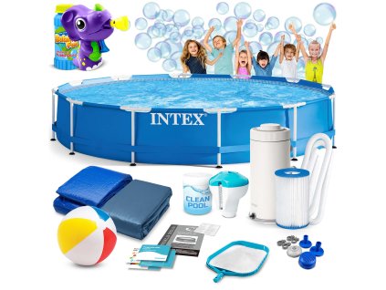 Kerti medence kerettel 366 x 76 cm 16 az 1-ben INTEX 28212 + ingyenes buborékgép