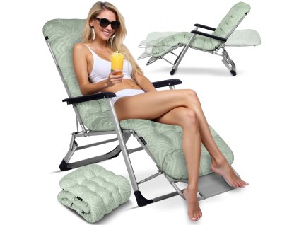 Összecsukható kerti napozóágy párnával Sofotel ChillWell világoszöld