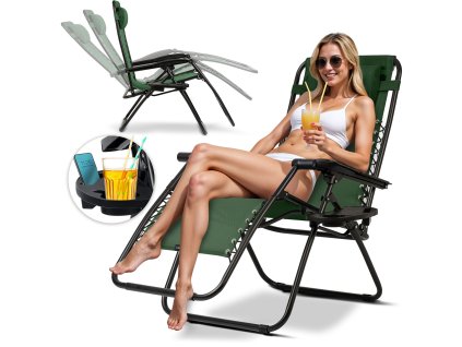 Összecsukható kerti nyugágy párnával Sofotel ChillWell zöld