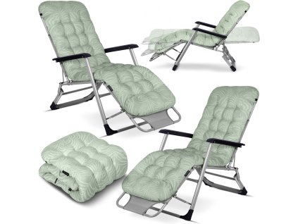 Összecsukható kerti nyugágy párnával Sofotel ChillWell 2 darab világoszöld