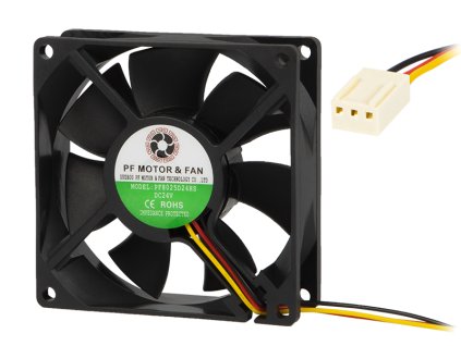 PC ventilátor 80x25mm 24V, 3 tűs golyóscsapágyazással