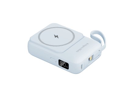 Indukciós Kruger&Matz 10000 mAh Mag Safe powerbank kábellel kék