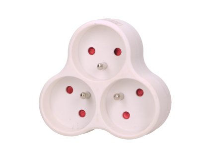 Fehér tripla elektromos hosszabbító aljzat