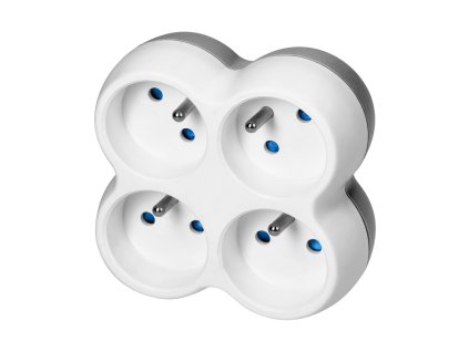 4-fiókos elosztó, fehér-szürke