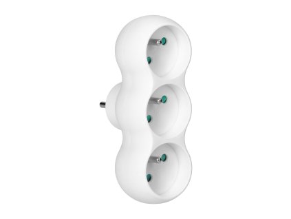 Fehér 3xEU konnektor adapter központi csatlakozóval