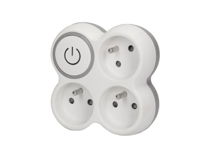 Háromszoros aljzat kapcsolóval, fehér