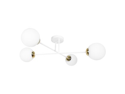 Fehér függőcsillár 4x60W, arany részletek