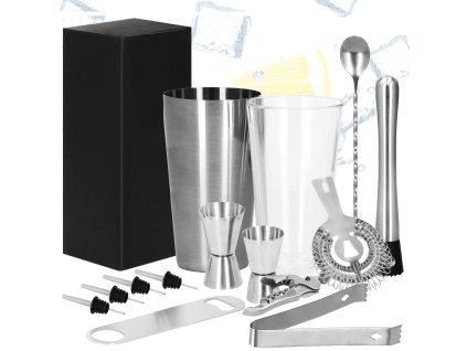160987 ki0015 zestaw barmanski do drinkow shaker 14 elem M0