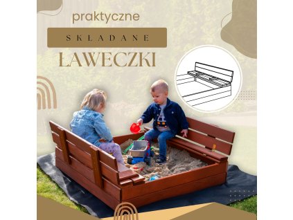 170796 sbp100set04 piaskownica drewniana premium 100 x 100 cm zestaw M0