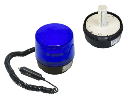Kék jelzőfény LED 12V mágneses