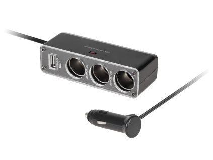 Autócsatlakozó x3+1xUSB 12V/24V MT-3