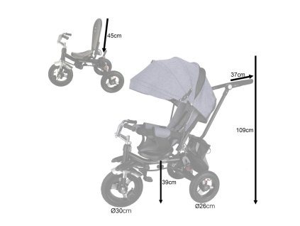 Tricycle TRIKE FIX V3 Pro szürke