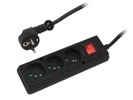 Hosszabbító kábel 1,5m PS-370WS 3x1,5 mm fekete