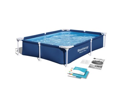 Téglalap alakú keretes medence 221x150x43 cm Bestway 56401N