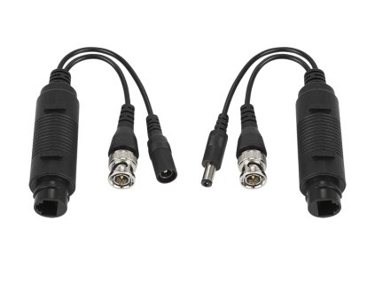 BNC+DC RJ45 adapter 2db - komplett