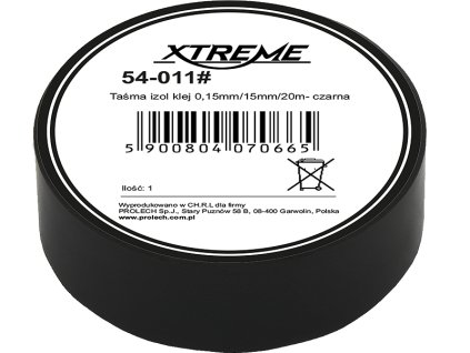 Szigetelőszalag 0,15 mm/15 mm/20 m- fekete 54-011#