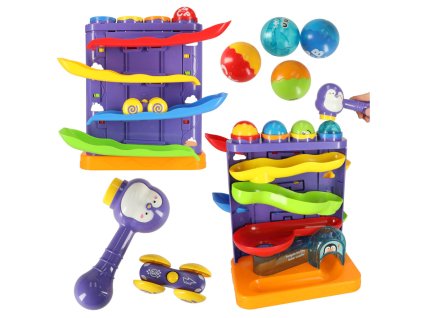 Wbijak tor kulkowy zjezdzalnia autek kulodrom 3w1 158312