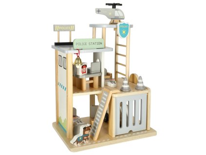 Fa rendőrállomás + rendőrautó helikopterrel