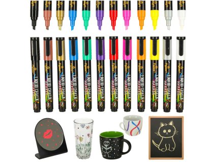 Üvegtáblára való filctollak 12 db.