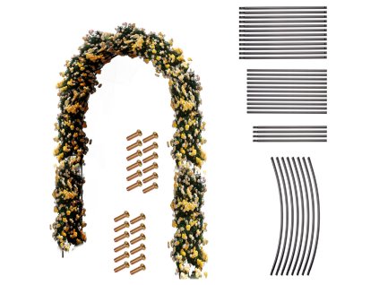 Pergola ogrodowa luk uchwyt na roze kwiaty bluszcz pnacza metalowa 240 x 140 cm 167512