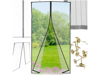 Moskitiera siatka magnetyczna LUARO na drzwi solidna mocny magnes 110x220cm 173422