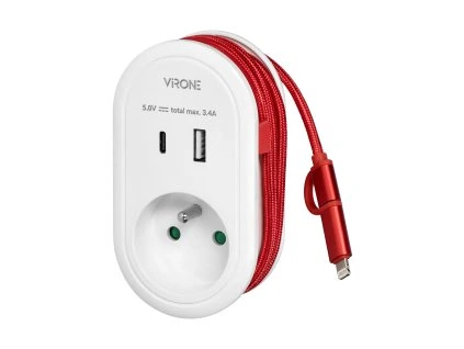 Univerzális USB töltő C és Lightning kábelekkel