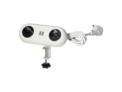 Fehér hosszabbító asztal USB töltéssel