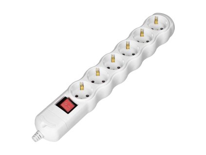 Fehér 6-fiókos elosztó kapcsolóval