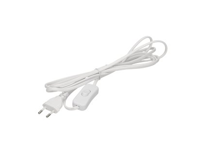 Fehér európai tápkábel kapcsolóval