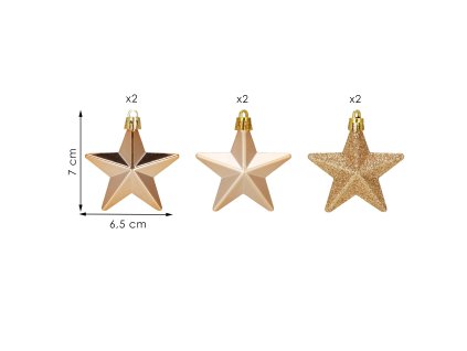 CA1149 KARÁCSONYI DÍSZEK CSILLAGOK 6 DB.