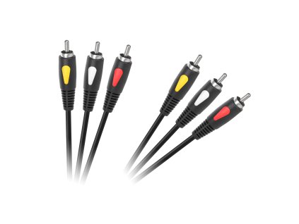 Összekötőkábel RCA 3x - RCA 3x, 3m Eco-line