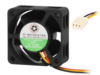 PC ventilátor 40x20mm 24V, 3 tűs golyóscsapágyazással