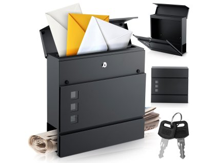 Levelek ládája 37x37x10,5 cm antracit HM-863