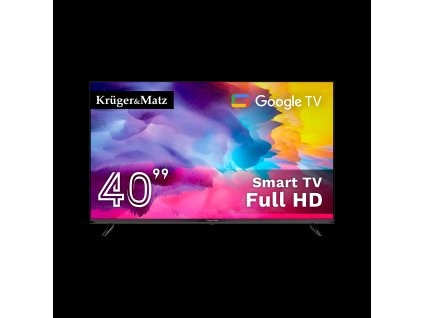 Kruger&Matz 40" FHD Google TV 5.0, DVB-T2/S2/T/C H.265 HEVC Televízió