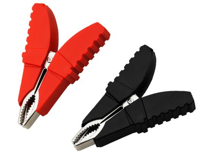 Croc-clamp 30A fekete/piros