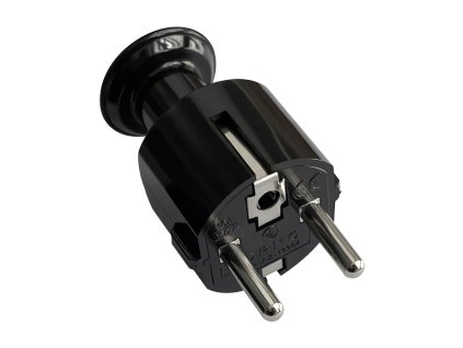 Egyszerű Unió-SCHUKO dugó, 16A, 230V, fekete, 24db.