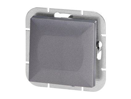 Beépíthető egypólusú Pearl kapcsoló, 10A, 250V, WP-1P, antracit