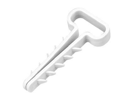 Gyorsjavító kábelfogó, lapos kábel 18x7mm, fehér, 20 db