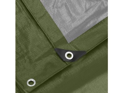 44350 ga2132 plandeka 4 x 4 m ciemnozielona srebrna M0