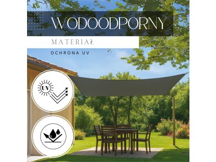 177611 sn0054 zagiel przeciwsloneczny 4 x 4 m ciemny szary M0