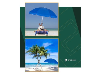 180890 bu0003 parasol plazowy niebieski 240 cm springos M0