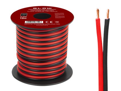 Hangszórókábel 2x1,00 mm fekete/vörös 10 m