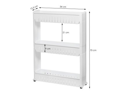 HA1010 GÖRGŐS SZEKRÉNY 3 POLC FEHÉR