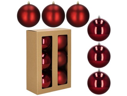 CA0988 12 CM-ES KARÁCSONYFA DÍSZGÖMB KÉSZLET 6 DB.