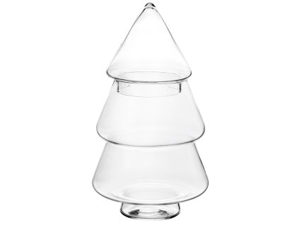 192111 ca1458 szklany pojemnik choinka 13 x 25 cm M0
