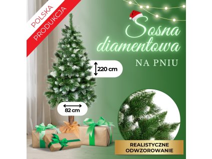 CT0262 GYÉMÁNT FENYŐ TÖRZSEN 220 CM