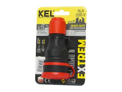 Fekete/piros földelt elektromos aljzat