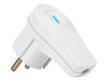 Fehér szögletes csatlakozó világító kapcsolóval.