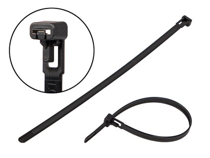 Fekete kábelkötegelő 7,6x250 mm bővíthető