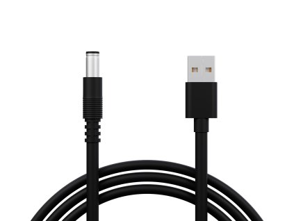 USB A csatlakozó - WT DC 2,1/5,5 1,2m fekete